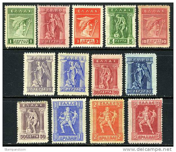 Greece #198-210 Mint Hinged Short Set From 1911 - Unused Stamps