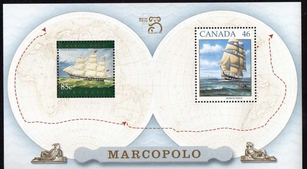 Australia 1999 Marco Polo Canada Joint Souvenir Sheet MNH - Blocchi & Foglietti