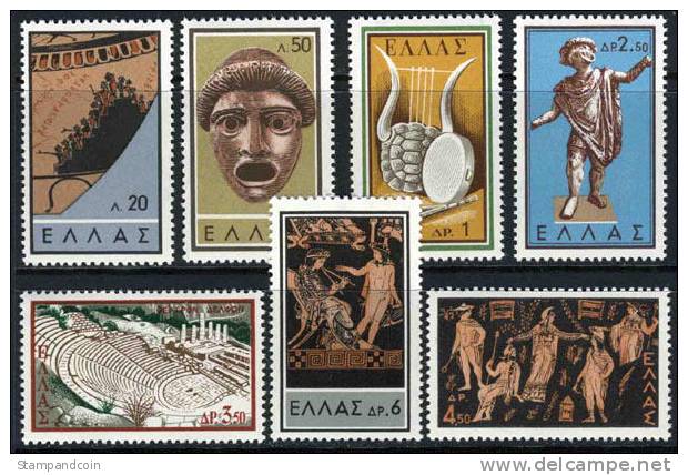 Greece 649-55 Mint Never Hinged Ancient Greek Theater Set From 1959 - Neufs