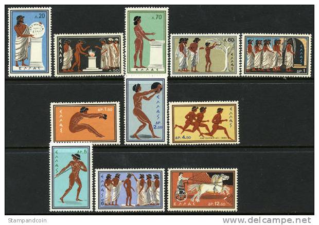 Greece 677-87 Mint Never Hinged 17th Olympic Games Set From 1960 - Neufs