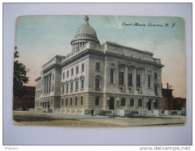 Camden NJ      Court House   1910 Cancel - Camden