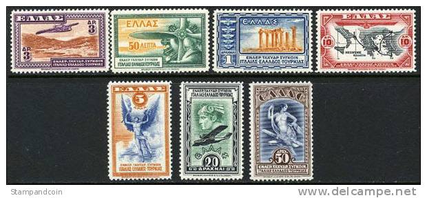 Greece C8-14 Mint Never Hinged Airmail Set From 1933 - Neufs