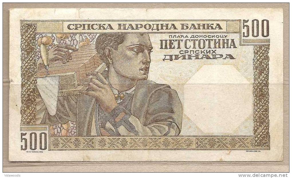 Serbia - Banconota Circolata Da 500 Dinari P-27b - 1941 #17 - Serbia