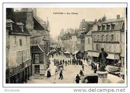 Cpa LANGRES Rue Diderot -BELLE ANIMATION DE RUE - Galerie De L´est - Veyssiere Phot Ed - Langres