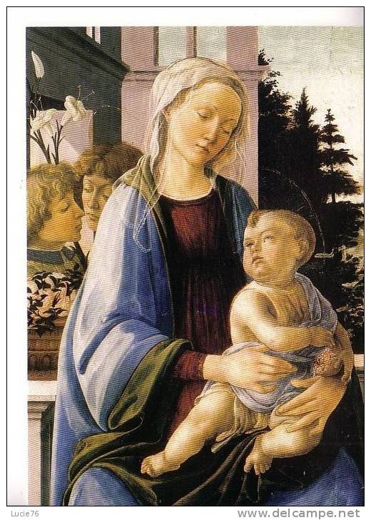 La VIERGE à La GRENADE  De Lippi Filippino  -   Façon Carte Postale En Papier Fort - Vergine Maria E Madonne