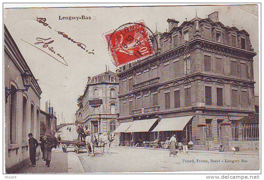 54. LONGWY BAS.  ATTELAGE. ANIMATION.  HOTEL TERMINUS. - Longwy