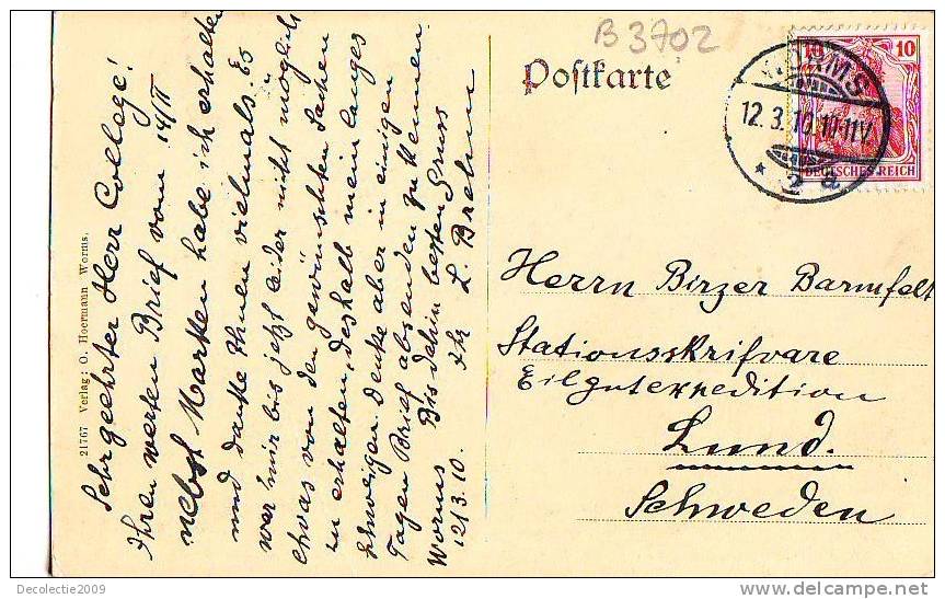 B3702 Germany Worms Lutherdenkmal  1910 Used Perfect Shape - Worms