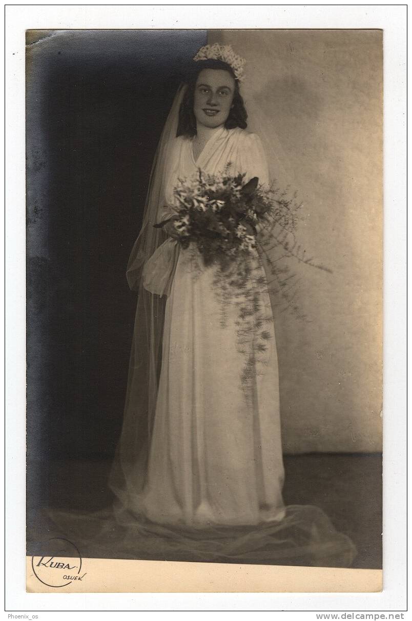 MARRIAGE / WEDDING - Bride, Mariée, Real Photo, Atelier KUBA, Osijek / Croatia, 14x9cm - Marriages