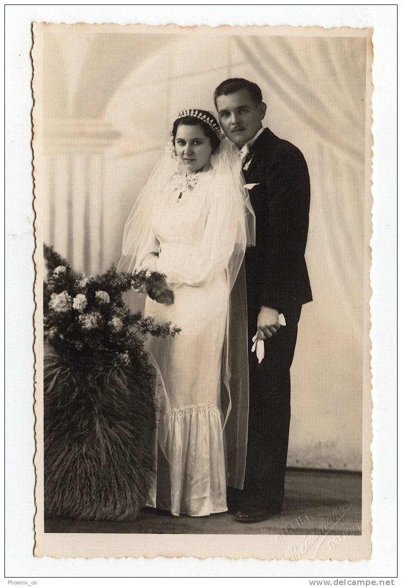 MARRIAGE / WEDDING - Bride, Mariée & Groom, Real Photo, Atelier BEISMANN, Osijek / Croatia, 14x9cm - Marriages
