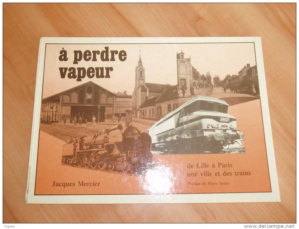 Superbe Livre De Lille à Paris  A PERDRE à VAPEUR Une Ville Et Des Trains SNCF - Ferrocarril & Tranvías