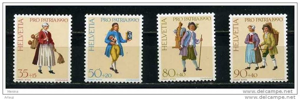 SUISSE. 1990.POUR LA PATRIE..LES CRIEURS ZURICHOIS .(YVERT N° 1343-1346) *** - Unused Stamps