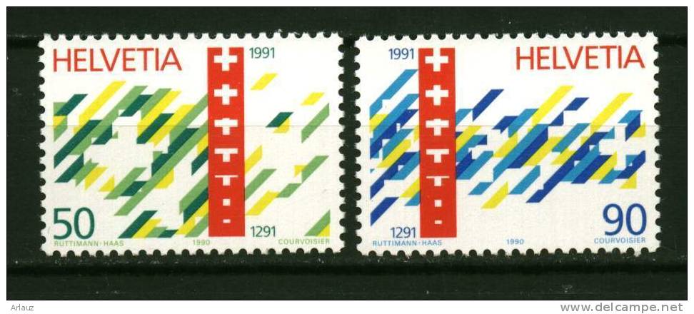 SUISSE. 1990.LOT ANNIVERSAIRE DE LA CONFEDERATION ET RECENSEMENT FEDERAL.(YVERT N° 1353-1354 ET 1363.) *** - Nuevos