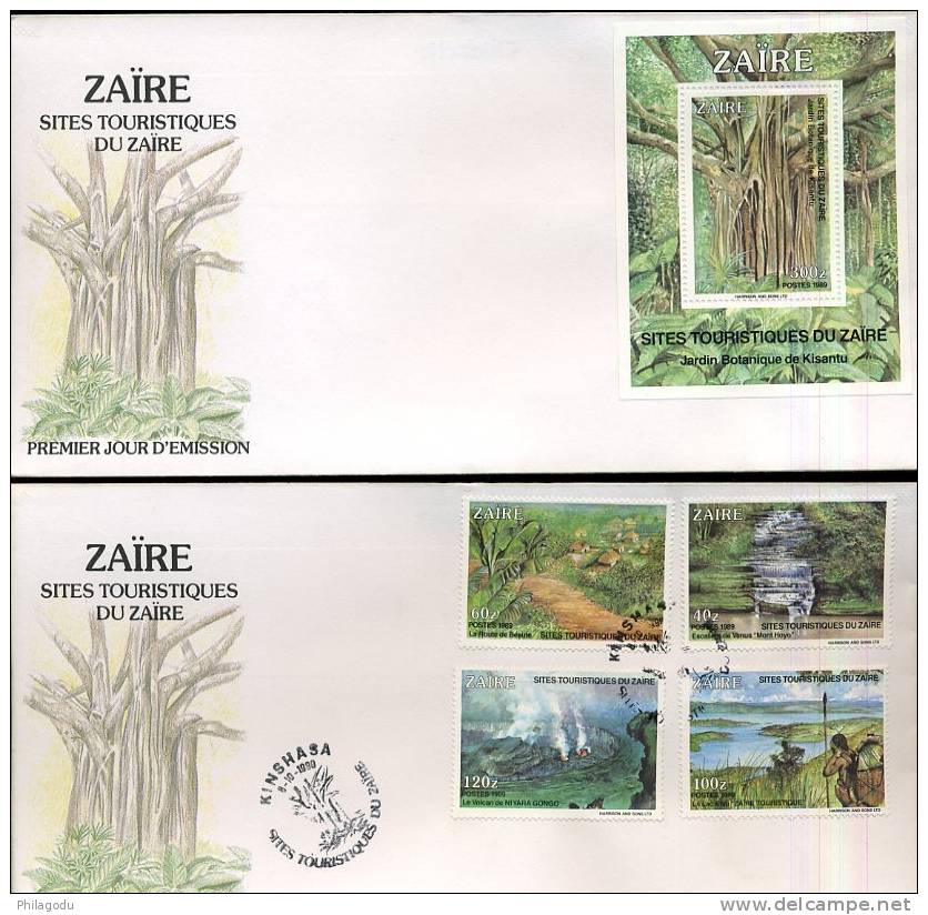 ZAIRE  FDC   Tourisme Et Volcan   14-7-1989 - 1980-1989