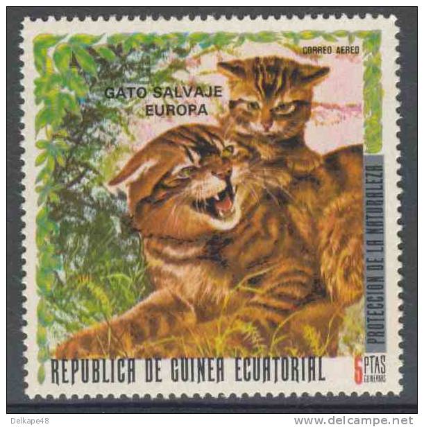 Equatorial Guinea / Guinee Equatorial 1976 Mi 891 Aero ** Felis Silvestris: Wildcat / Chat Sauvage / Wildkatze - Roofkatten