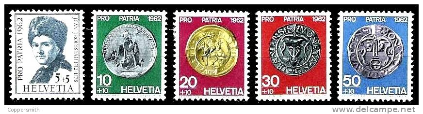 (005) Suisse / Switzerland / Schweiz Pro Patria 1962 / Münzen / Coins / Monnaie ** / Mnh Michel 751-55 - Neufs