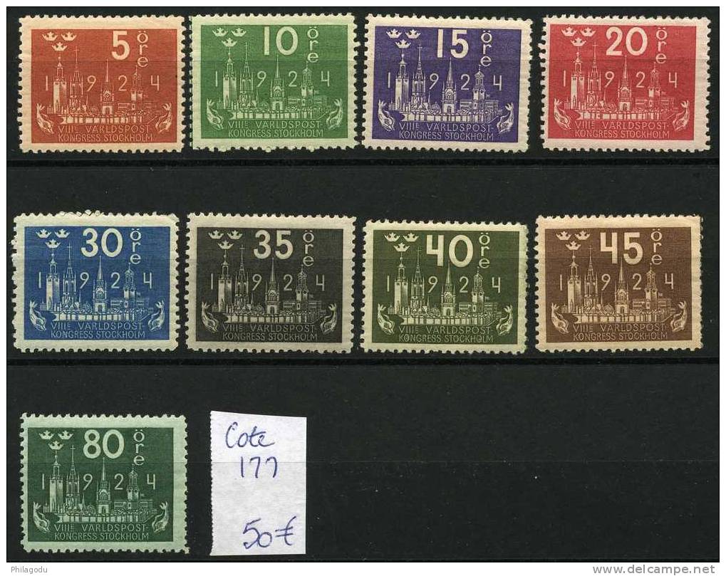 SUEDE Entre 163A-174*     Hors Grande Série 1924 Bon Centrage Propre Charnière - Unused Stamps