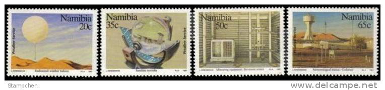 South Africa Namibia 1991 Centenary Of Weather Services Stamps Balloon Meteorological Desert Climate - Namibie (1990- ...)