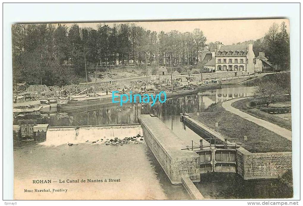 Bdd - 56 - ROHAN - Le Canal De Nantes à Brest - Péniche - Gabare - Batellerie - Rohan