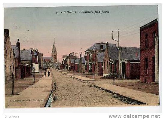 Cpa CAUDRY Boulevard Jean Jaures - Tabac - Deflandre Ed N°54 - Caudry