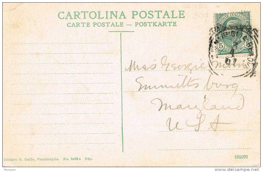 Postal VENTIMIGLIA Ferrovia (Italia) 1907 - Marcophilia