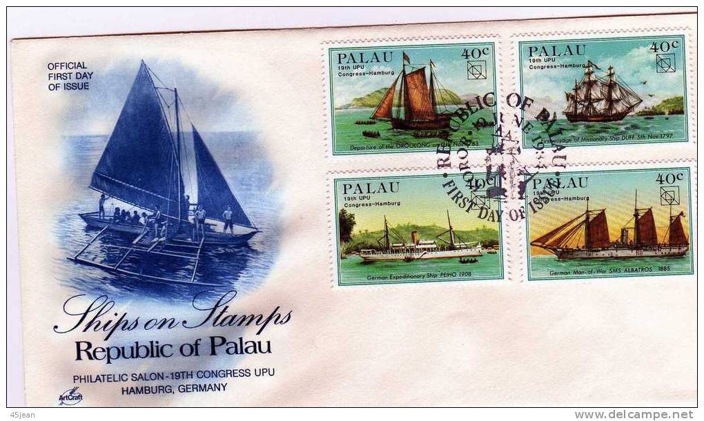 Palau: 1984 Très Belle Fdc Bateaux Des Expéditions Allemandes - Schiffe