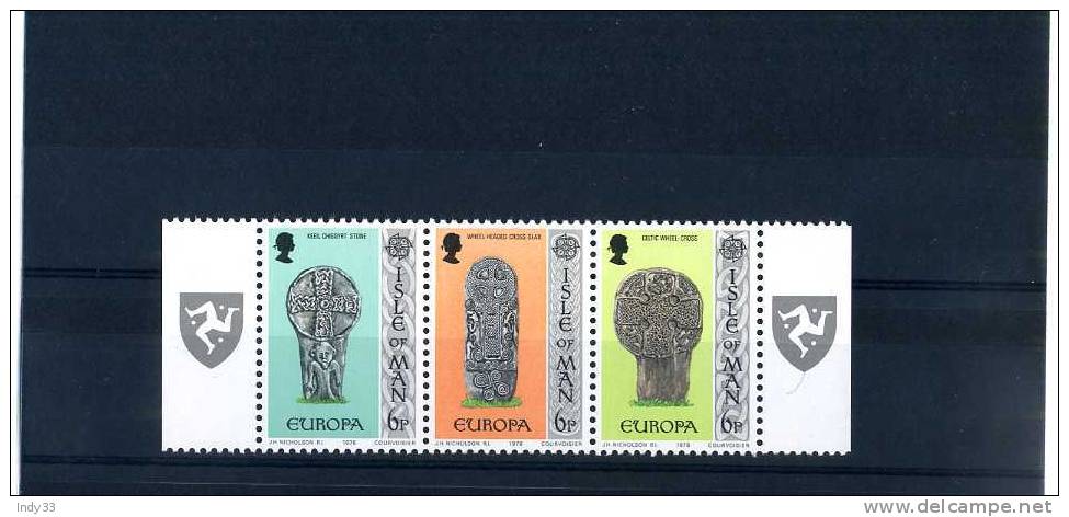 - ILE DE MAN . BANDEAU DE TIMBRES EUROPA 1978 . NEUFS SANS CHARNIERE - 1978