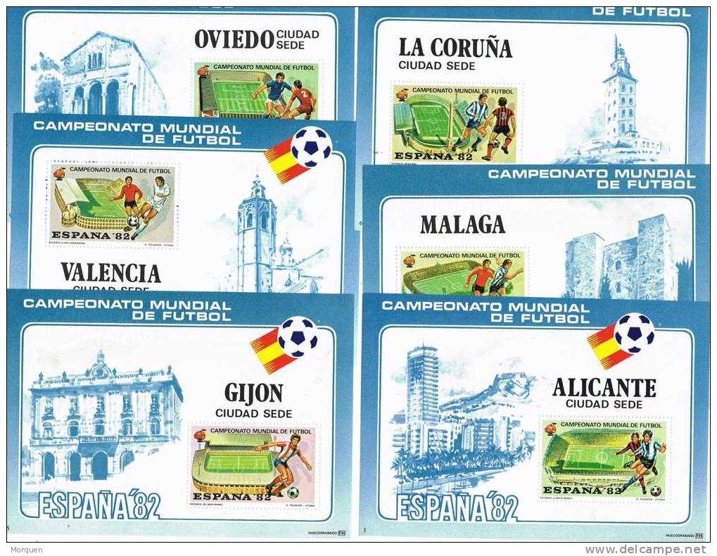 Lupa 1116.  Viñetas14 Hojitas Mundial Futbol España 82. Dieferentes SEDES - Variétés & Curiosités