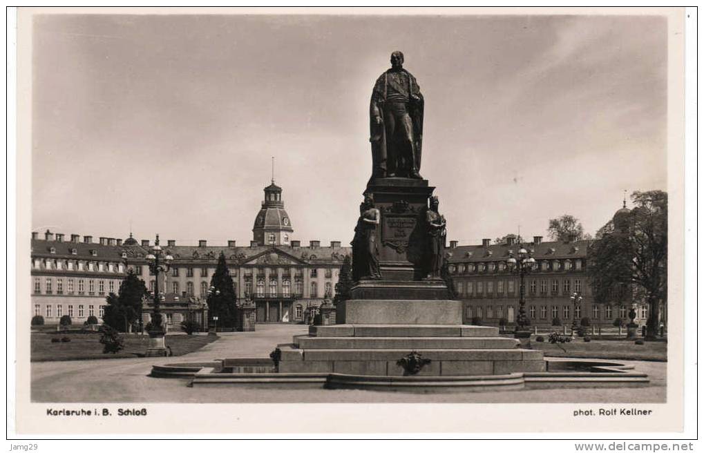 Duitsland/Deutschland, Karlsruhe I.B., Schlosz, Denkmal Von Carl Friedrich V. Schwanthaler, Ca. 1960 - Karlsruhe