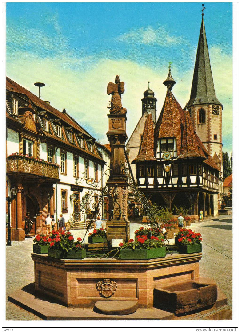 Duitsland/Deutschland, Michelstadt, Marktplatz Mit Historischem Rathaus, Ca. 1970 - Michelstadt