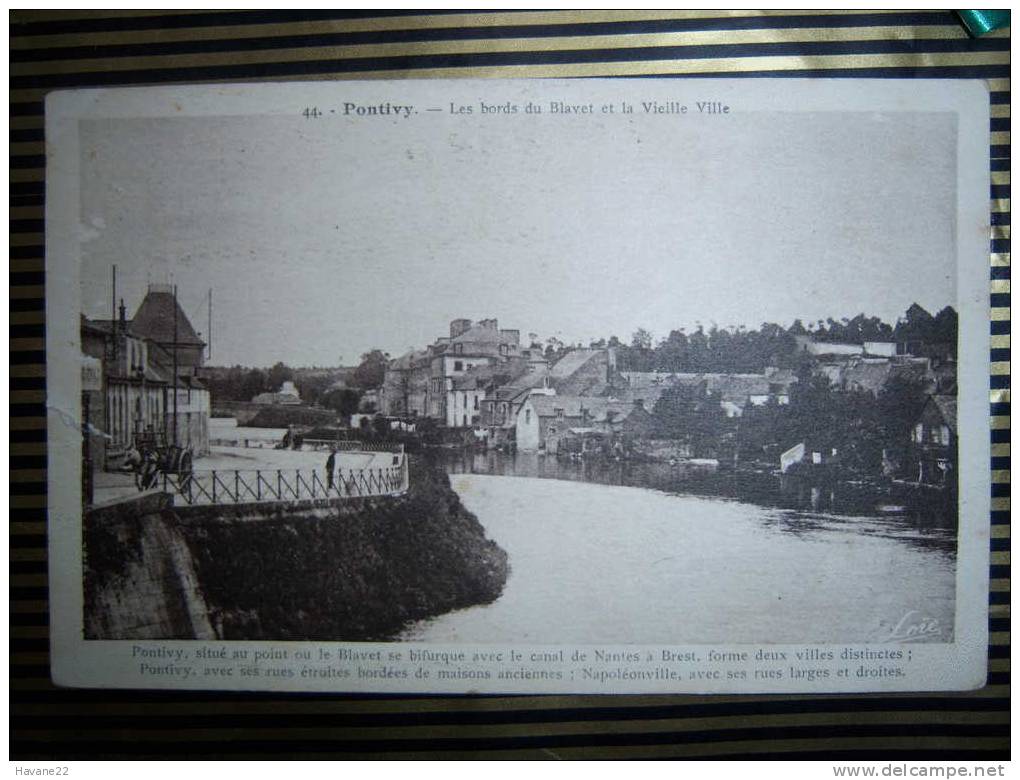 P542 56 PONTIVY LES BORDS DU BLAVET ET LA VIEILLE VILLE 1939 2 SCANS - Pontivy