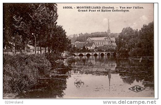 Montbèliard -  Vue Sur L'Allan - Grand Pont Et Eglise Catholique : Achat Immédiat - Montbéliard