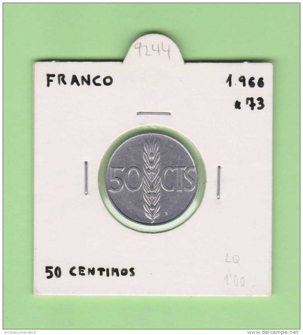 ESPAÑA / FRANCO   50  CENTIMOS  1.966  #73  ALUMINIO  KM#795  SC/UNC    DL-9244 - 50 Céntimos