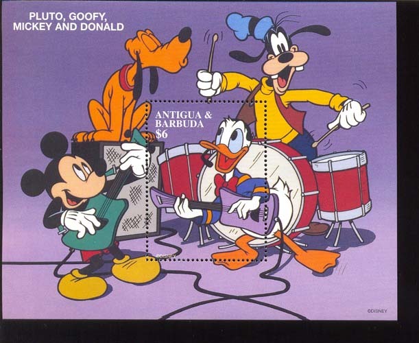 ANTIGUA & BARBUDA  2035 MINT NEVER HINGED SOUVENIR SHEET OF DISNEY  PALS  #  032-1   (  1997 - Disney