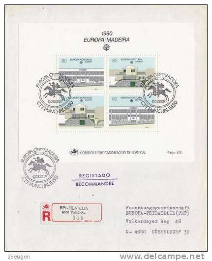 MADEIRA  1990 EUROPA CEPT MS  FDC R-COVER - 1990