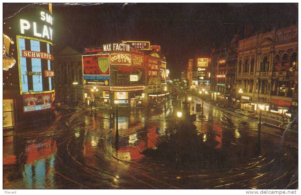 7893   Regno  Unito   London   Piccadilly  At  Night   VG   1970 - Piccadilly Circus