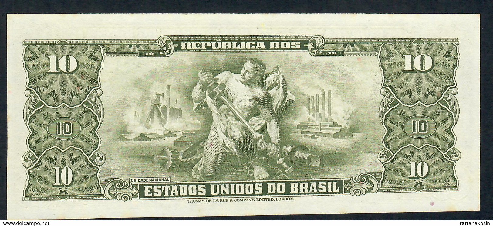 BRESIL  P177a  10 CRUZEIROS Sign. 10 1962  UNC. - Brésil