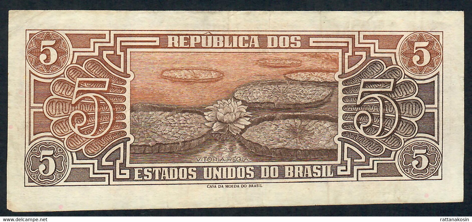 BRESIL  P166b 5 CRUZEIROS Sign. 10 1961  Serie 076  FIRST SERIE VF NO P.h. - Brésil