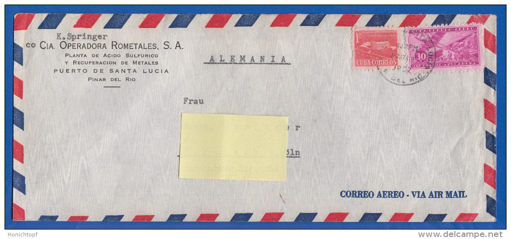 Cuba; 1962; Cover; Coreo Aereo; Via Air Mail - Aéreo