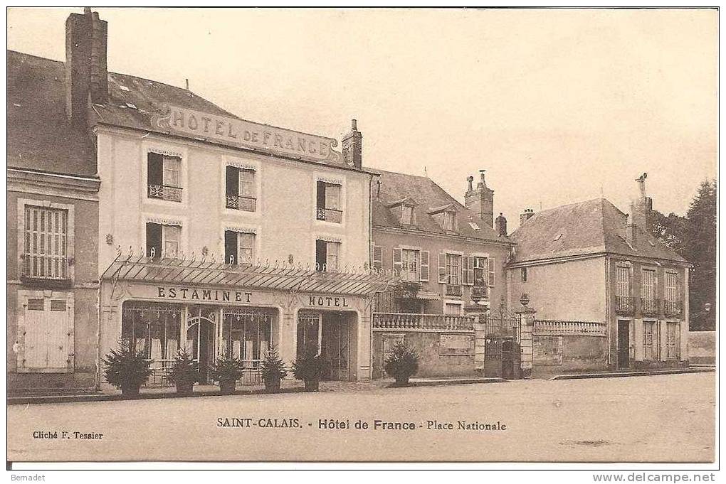 SAINT CALAIS .. HOTEL DE FRANCE . PLACE NATIONALE - Saint Calais