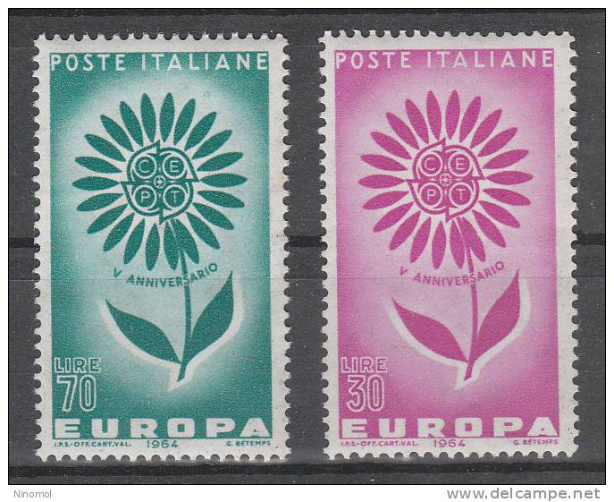 Italia   -   1964.  Serie Completa  " Europa 1964". Fiori. Stylized Flowers MNH,  Complete Set  Very Fine - 1964