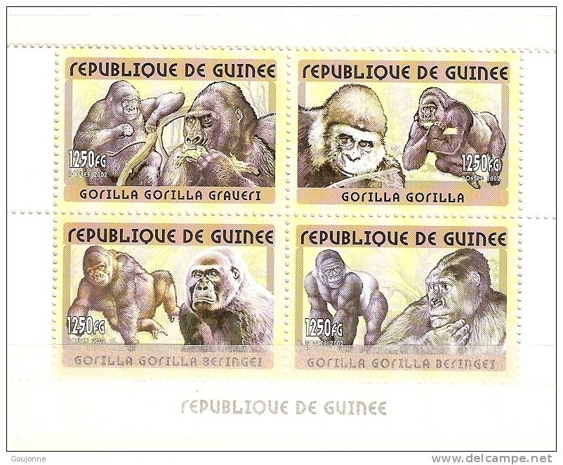 GUINEE République Faune Gorilles    2065 2068** - Gorilas