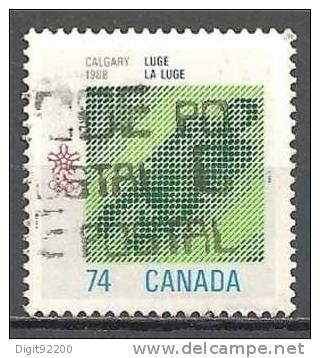 1 W Valeur Used,  Oblitérée - CANADA  - CALGARY - N° 1107-8 - Invierno 1988: Calgary