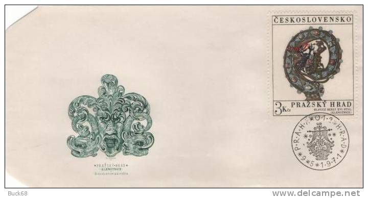 TCHECOSLOVAQUIE 1851 FDC ETB Premier Jour : Château De Prague Crosse D´évèque - FDC