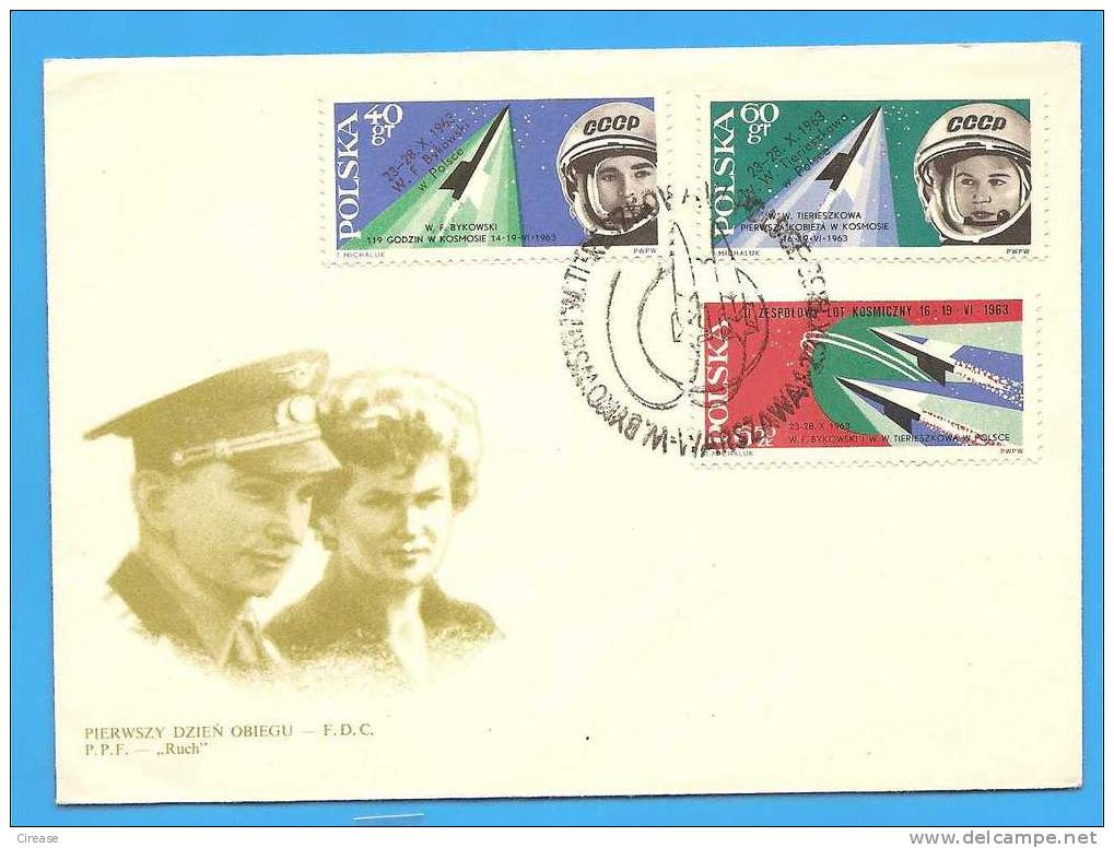 Poland. Envelope Space Missions, Cosmonauts And Tereskowa, Bykowski - Sonstige (Luft)