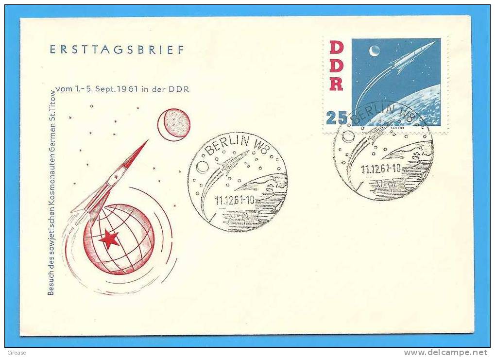 Germany In 1961. Envelope. Rocket, The Mission Space - Altri (Aria)