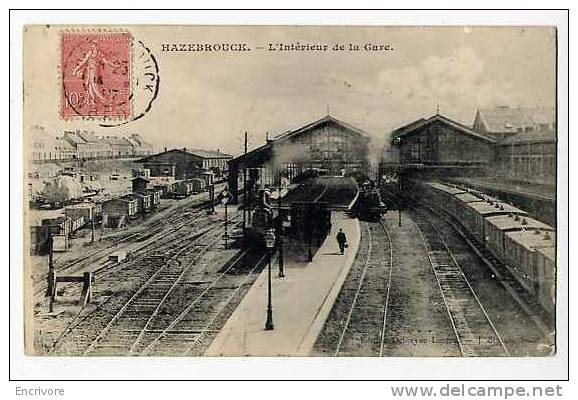 Cpa HAZEBROUCK Intérieur De La Gare - Trains à Quai -debreyne Looter Stoven Ed - Hazebrouck