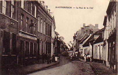 Cpa HAZEBROUCK - La Rue De La Clef - Tannerie Corroierie - Huyghe Mantez Vasseur - Hazebrouck