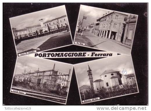 VENDO N.1 CARTOLINA DI PORTOMAGGIORE (FE)-FORM. GRANDE IN B/N-VIAGGIATA CON FRANCOBOLLO NEL 1958 - Ferrara