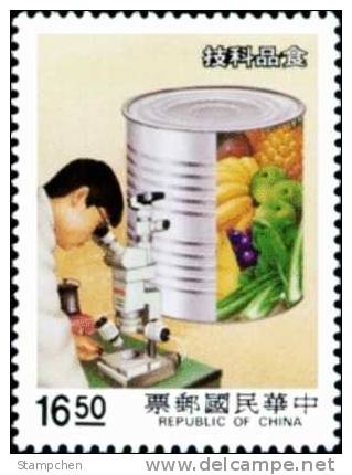 Sc#2639 Taiwan 1988 Science Technology Stamp- Food Microscope Scientist Can Fruit Banana Apple Vegetable - Neufs