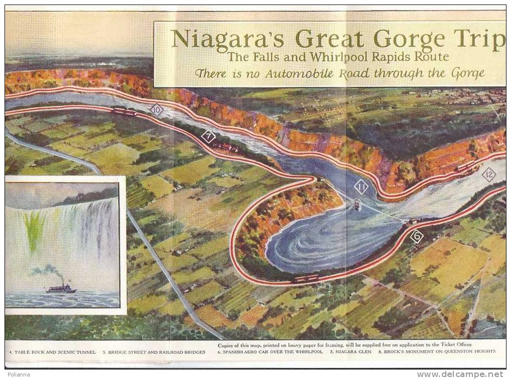 B0157 Brochure Turistica ROADS TO NIAGARA FALLS Niagara Gorge Railroad Company 1929/treno/tram - Tourisme, Voyages